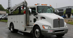2019 Kenworth T370, PX9 350hp, Air Ride Rear, Stellar 12630 Crane, Waste Oil Tank, EnPak, 14′ Adkins Bed, 163k Miles