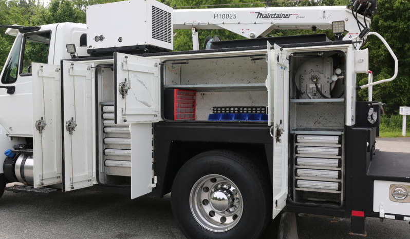 2017 International 4400, Cummins 6.7, Allison Auto, Under CDL, Maintainer 11′ Service Bed, 10,000 Crane, Compressor, Drawers full