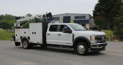 2023 Ford F-550, Crew Cab, 6.7 Diesel, 26k Miles. 4WD, IMT Dominator Service Body, 7500-22 Series Crane, Mechanics Truck