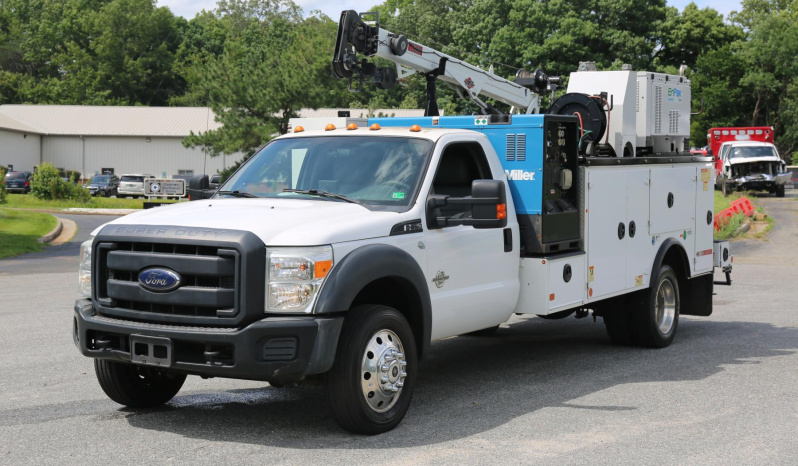 2015 Ford F-550 Mechanics Truck, 14′ IMT Bed, IMT 7500-22 Crane, 4WD, Diesel, Miller EnPak, Drawers, Compressor, 206k Miles full