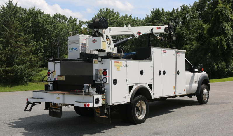 2015 Ford F-550 Mechanics Truck, 14′ IMT Bed, IMT 7500-22 Crane, 4WD, Diesel, Miller EnPak, Drawers, Compressor, 206k Miles full
