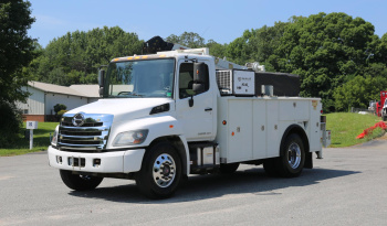 2016 Hino 338 Service Truck, Under CDL, 14′ Adkins Bed, 10,500# IMT Crane, Compressor, 195k Miles, Air Ride Rear full