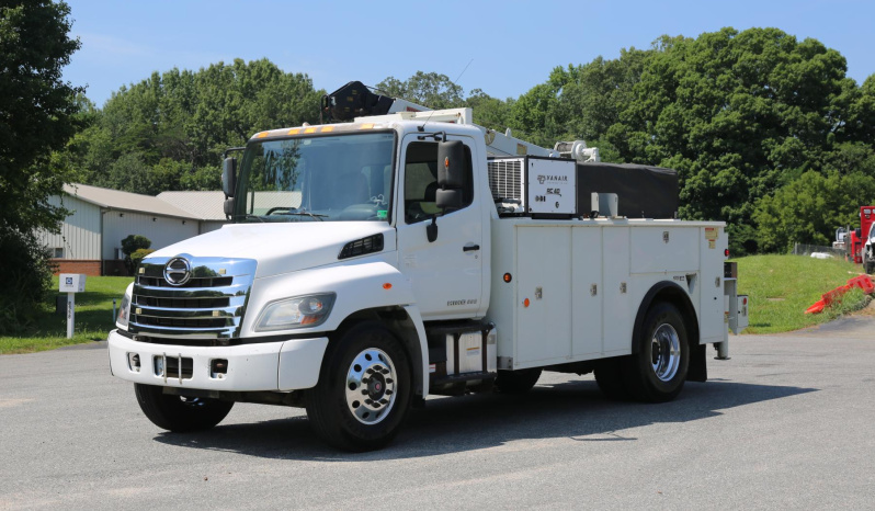 2016 Hino 338 Service Truck, Under CDL, 14′ Adkins Bed, 10,500# IMT Crane, Compressor, 195k Miles, Air Ride Rear full