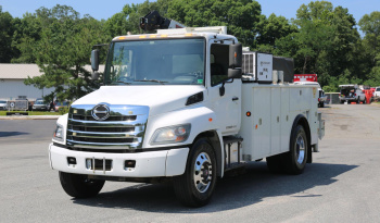 2016 Hino 338 Service Truck, Under CDL, 14′ Adkins Bed, 10,500# IMT Crane, Compressor, 195k Miles, Air Ride Rear full