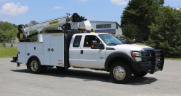 2016 Ford F550 Extended Cab Service Truck, Diesel, 4WD, Palfinger 8K Crane, Waste Tank, EnPak, 156k Miles
