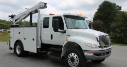 2019 International MV607 Extended Cab Service Truck, Cummins Diesel, Allison Auto, Air Ride, 170k Miles, Stellar 12621 Crane