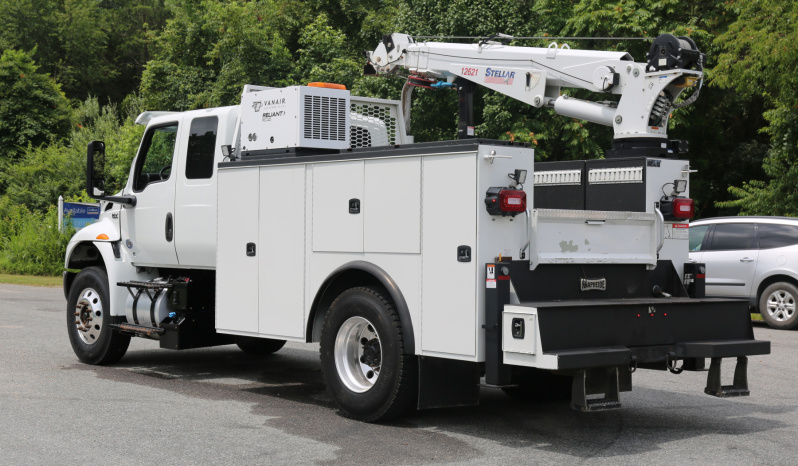 2019 International MV607 Extended Cab Service Truck, Cummins Diesel, Allison Auto, Air Ride, 170k Miles, Stellar 12621 Crane full