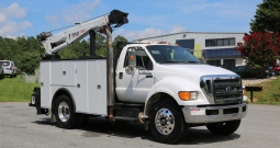 2011 Ford F750 Service Truck, Under CDL, 11′ Knapheide Mechanics Bed, Stellar 10621 Crane, Boss Compressor, Drawers, 238k Miles