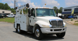 2006 International 4400, DT466, Eaton 10spd, 11′ Brutus Service Body, Maxilift 10,000 Crane, Compressor, Waste Tank, Drawers