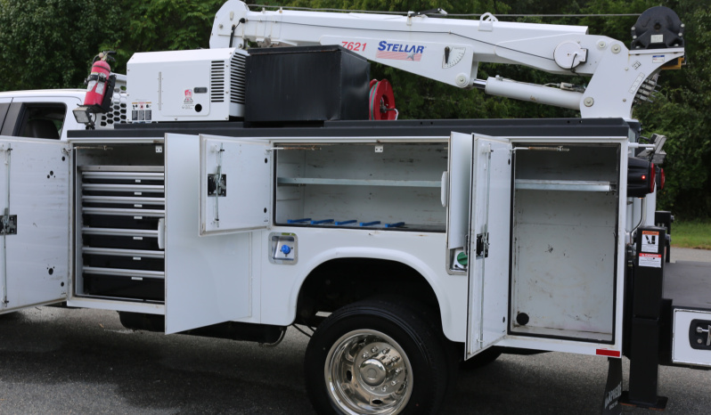 Pending Sale: 2020 Ford F-550 Extended Cab Service Truck, 150k Miles, 1 Owner, Stellar 7621 Crane, Drawers, Compressor full