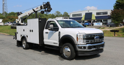 2024 Ford F600 Service Truck, 6.7 Diesel, 4WD, 5k Miles, IMT Dominator Bed, 3 Drawers, Hydraulic Compressor, 7500-22 IMT Crane