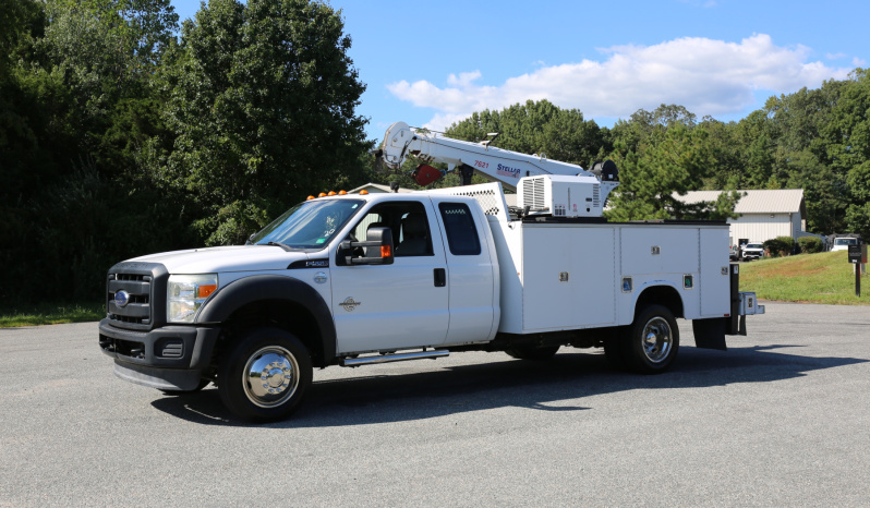 2016 Ford F550 Mechanics Truck, Extended Cab, Diesel, 104k Miles, Stellar 7621 Crane, 1 Owner Service Truck full