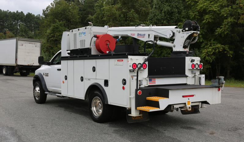 2018 Ram 5500, 4×4, 102k Miles, EnPak, Cummins Diesel, Stellar 7630 Crane, 11′ Adkins Service Body, Waste Oil Tank, Drawers full