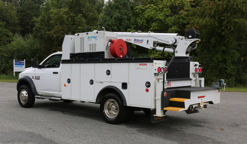2018 Ram 5500, 4×4, 102k Miles, EnPak, Cummins Diesel, Stellar 7630 Crane, 11′ Adkins Service Body, Waste Oil Tank, Drawers full