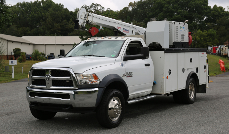2018 Ram 5500, 4×4, 102k Miles, EnPak, Cummins Diesel, Stellar 7630 Crane, 11′ Adkins Service Body, Waste Oil Tank, Drawers full