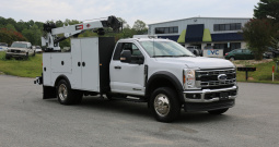 2024 Ford F600, 6.7 Diesel, 4WD, 4500 Miles, 1 Owner, IMT Dominator Bed, 7500# Crane, Hydraulic Compressor, Drawers