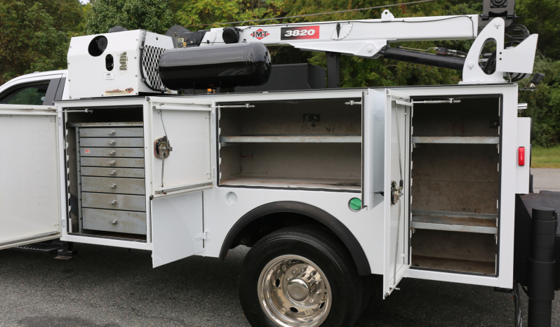 2024 Ford F600, 6.7 Diesel, 4WD, 4500 Miles, 1 Owner, IMT Dominator Bed, 7500# Crane, Hydraulic Compressor, Drawers full