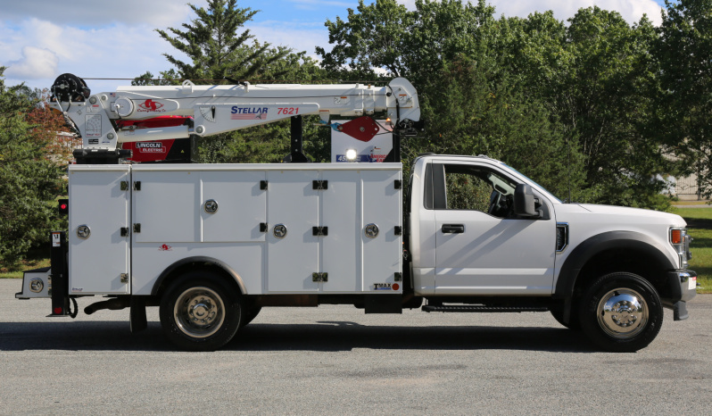 2021 Ford F600 Service Truck, 39k Miles, 4WD, 7.3 V8, Stellar Aluminum Service Body, Welder, Waste Tank, 7621 Crane full