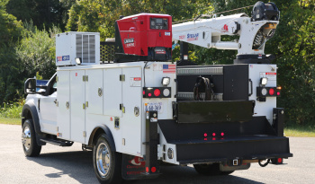 2021 Ford F600 Service Truck, 39k Miles, 4WD, 7.3 V8, Stellar Aluminum Service Body, Welder, Waste Tank, 7621 Crane full
