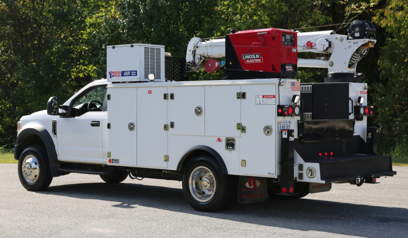 2021 Ford F600 Service Truck, 39k Miles, 4WD, 7.3 V8, Stellar Aluminum Service Body, Welder, Waste Tank, 7621 Crane full