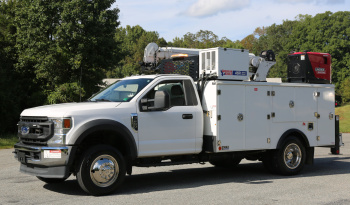 2021 Ford F600 Service Truck, 39k Miles, 4WD, 7.3 V8, Stellar Aluminum Service Body, Welder, Waste Tank, 7621 Crane full
