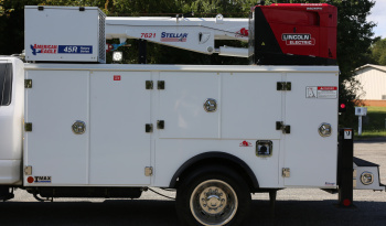 2021 Ford F600 Service Truck, 39k Miles, 4WD, 7.3 V8, Stellar Aluminum Service Body, Welder, Waste Tank, 7621 Crane full