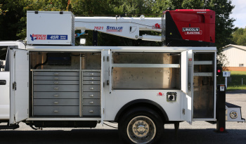 2021 Ford F600 Service Truck, 39k Miles, 4WD, 7.3 V8, Stellar Aluminum Service Body, Welder, Waste Tank, 7621 Crane full