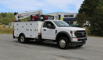 2021 Ford F600 Service Truck, 80k Miles, 4WD, 7.3 Gas, Stellar 11′ Aluminum Mechanics Body, Lube Skid, 7621 Crane, Welder, Drawers full