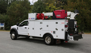 2021 Ford F600 Service Truck, 80k Miles, 4WD, 7.3 Gas, Stellar 11′ Aluminum Mechanics Body, Lube Skid, 7621 Crane, Welder, Drawers full