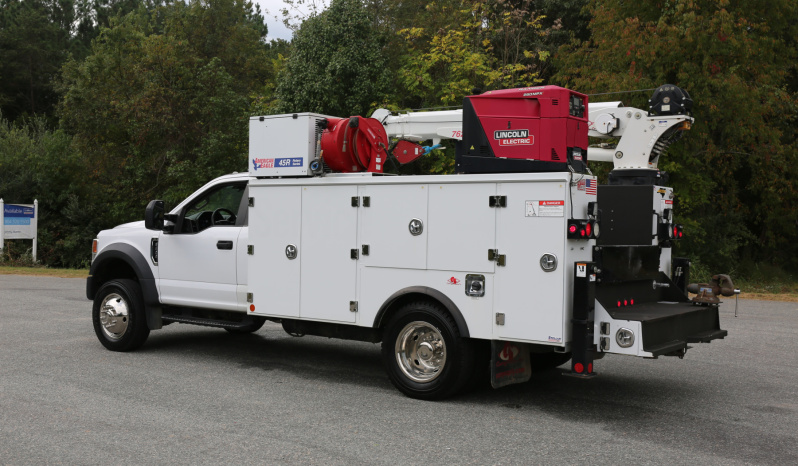 2021 Ford F600 Service Truck, 80k Miles, 4WD, 7.3 Gas, Stellar 11′ Aluminum Mechanics Body, Lube Skid, 7621 Crane, Welder, Drawers full