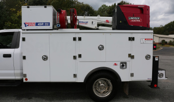 2021 Ford F600 Service Truck, 80k Miles, 4WD, 7.3 Gas, Stellar 11′ Aluminum Mechanics Body, Lube Skid, 7621 Crane, Welder, Drawers full