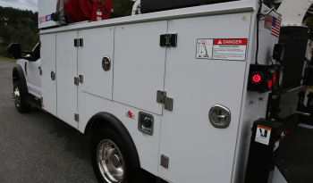 2021 Ford F600 Service Truck, 80k Miles, 4WD, 7.3 Gas, Stellar 11′ Aluminum Mechanics Body, Lube Skid, 7621 Crane, Welder, Drawers full