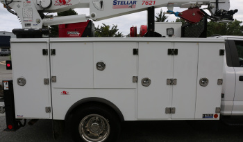 2021 Ford F600 Service Truck, 80k Miles, 4WD, 7.3 Gas, Stellar 11′ Aluminum Mechanics Body, Lube Skid, 7621 Crane, Welder, Drawers full