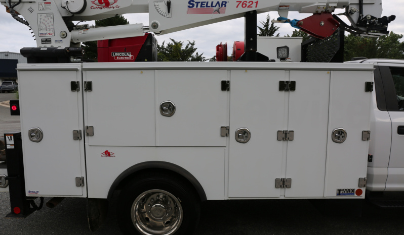 2021 Ford F600 Service Truck, 80k Miles, 4WD, 7.3 Gas, Stellar 11′ Aluminum Mechanics Body, Lube Skid, 7621 Crane, Welder, Drawers full