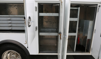 2021 Ford F600 Service Truck, 80k Miles, 4WD, 7.3 Gas, Stellar 11′ Aluminum Mechanics Body, Lube Skid, 7621 Crane, Welder, Drawers full