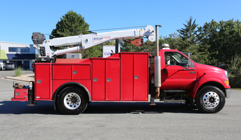 2008 Ford F750, 14′ Stellar Service Body, 14528 Stellar Crane, Cat C7, 206k Miles full