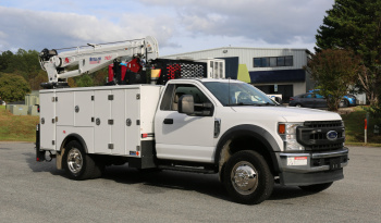 2021 Ford F600 Service Truck, 4WD, 7.3 V8 Gas, Stellar TMAX 11′ Mechanics Bed, 98k Miles, 7621 Crane, Welder, Drawers full