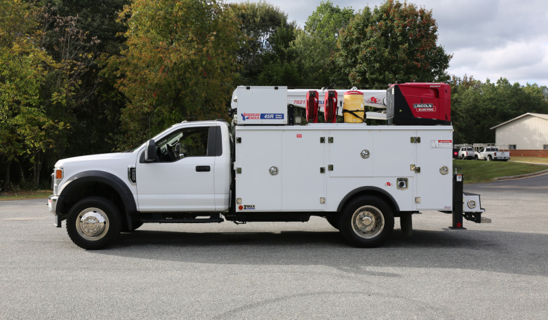 2021 Ford F600 Service Truck, 4WD, 7.3 V8 Gas, Stellar TMAX 11′ Mechanics Bed, 98k Miles, 7621 Crane, Welder, Drawers full