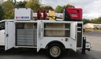 2021 Ford F600 Service Truck, 4WD, 7.3 V8 Gas, Stellar TMAX 11′ Mechanics Bed, 98k Miles, 7621 Crane, Welder, Drawers full