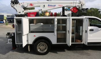2021 Ford F600 Service Truck, 4WD, 7.3 V8 Gas, Stellar TMAX 11′ Mechanics Bed, 98k Miles, 7621 Crane, Welder, Drawers full