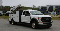 2021 Ford F-550 Service Truck, Extended Cab, 117k Miles, Diesel, Stellar 7621 Crane, 2WD