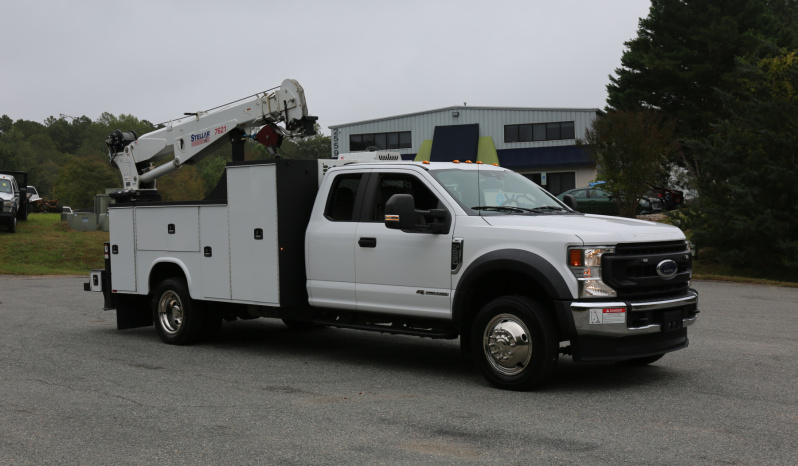 2021 Ford F-550 Service Truck, Extended Cab, 117k Miles, Diesel, Stellar 7621 Crane, 2WD full