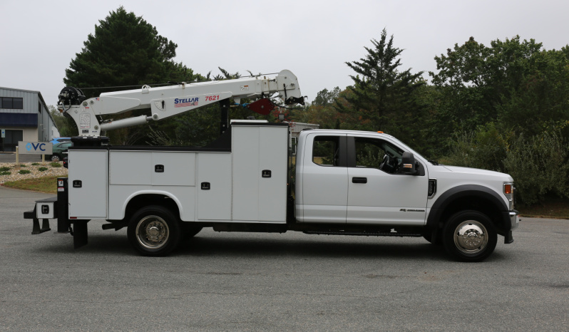 2021 Ford F-550 Service Truck, Extended Cab, 117k Miles, Diesel, Stellar 7621 Crane, 2WD full