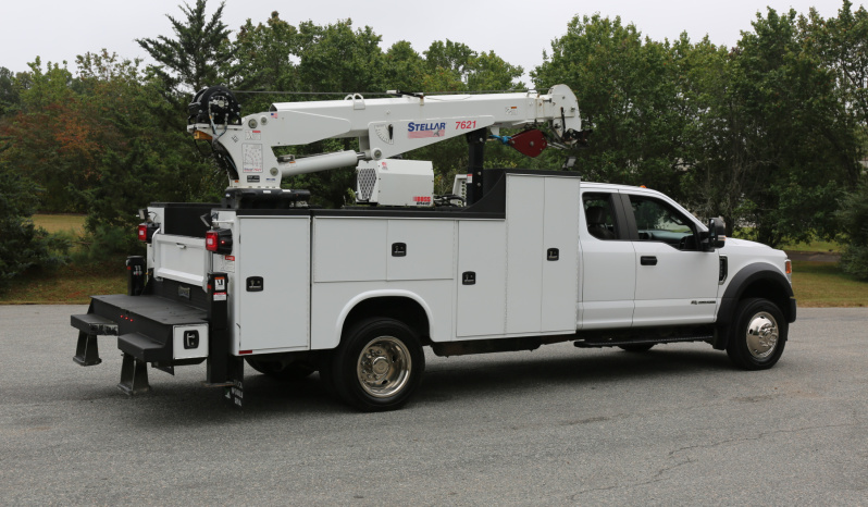 2021 Ford F-550 Service Truck, Extended Cab, 117k Miles, Diesel, Stellar 7621 Crane, 2WD full