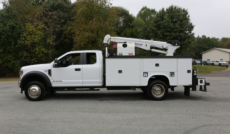 2021 Ford F-550 Service Truck, Extended Cab, 117k Miles, Diesel, Stellar 7621 Crane, 2WD full
