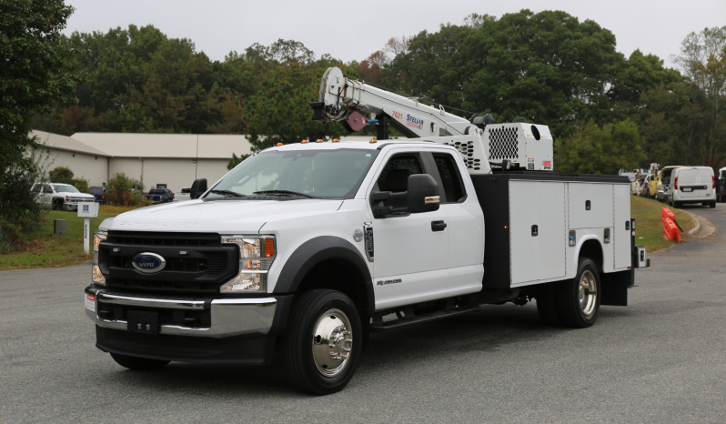2021 Ford F-550 Service Truck, Extended Cab, 117k Miles, Diesel, Stellar 7621 Crane, 2WD full