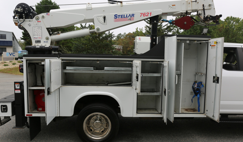 2021 Ford F-550 Service Truck, Extended Cab, 117k Miles, Diesel, Stellar 7621 Crane, 2WD full