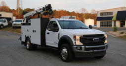 2022 Ford F600 Service Truck, Diesel, 105k Miles, 4WD, IMT 7500-22 Series Crane, Compressor, Drawers