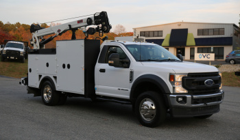 2022 Ford F600 Service Truck, Diesel, 105k Miles, 4WD, IMT 7500-22 Series Crane, Compressor, Drawers full