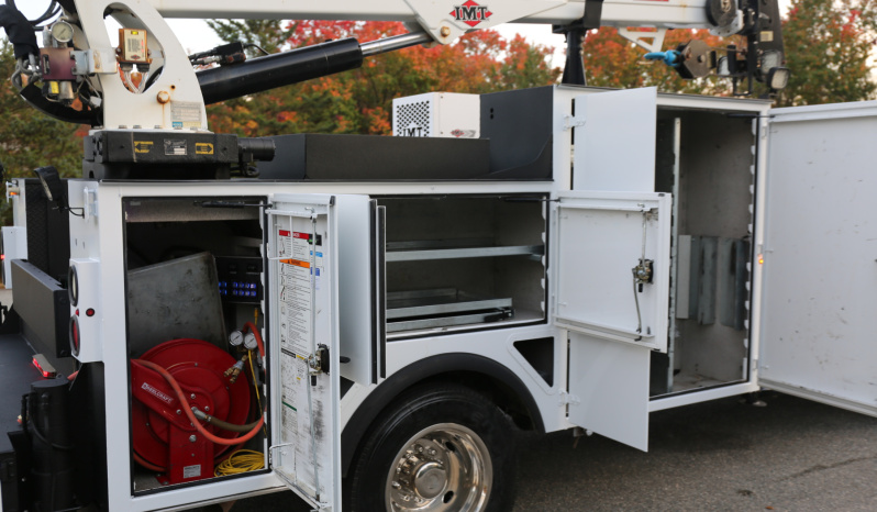 2022 Ford F600 Service Truck, Diesel, 105k Miles, 4WD, IMT 7500-22 Series Crane, Compressor, Drawers full